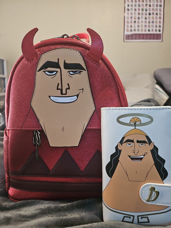 Loungefly Handbags - Loungefly Kronk Red Devil Mini Backpack with Matching Kronk Angel Wallet